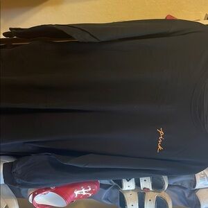 Black Long Sleeve Shirt with Pink Logo